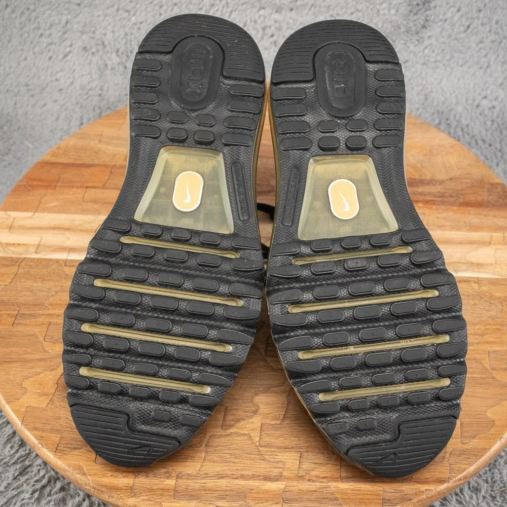 Nike Air Max 555426-005 Black Gold Mesh Sneaker Kids 7Y Womens Sz 8.5